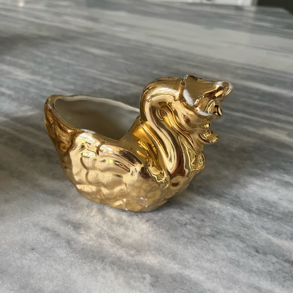 Vintage SWETYE  Salem  Golden gold, pitcher jug, and small swan with hat Chatzky - Picture 9 of 17